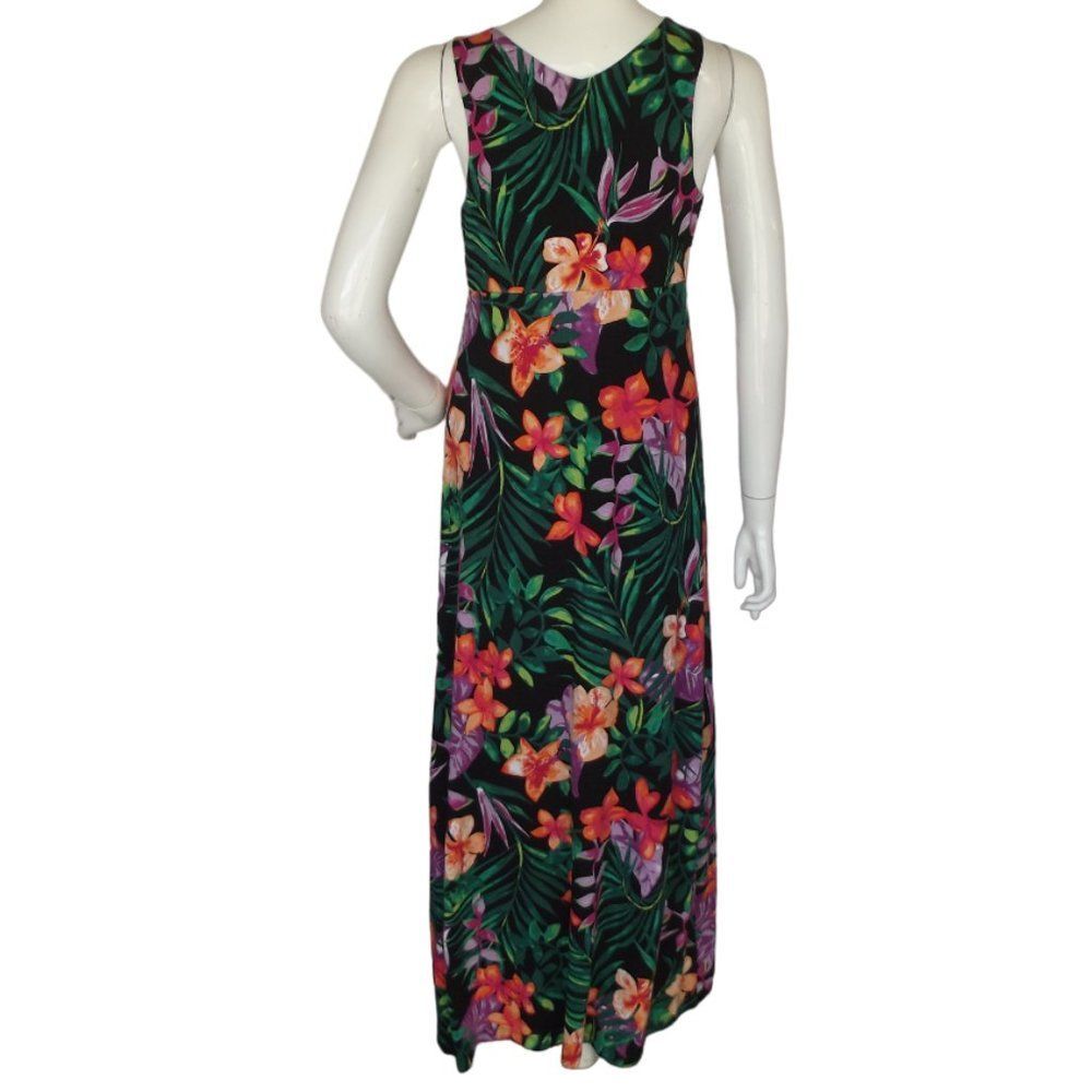 TOMMY BAHAMA Tambour Maxi Dress, S, Black/Multicolor Floral, Tank/Scoop, Jersey - Picture 6 of 12